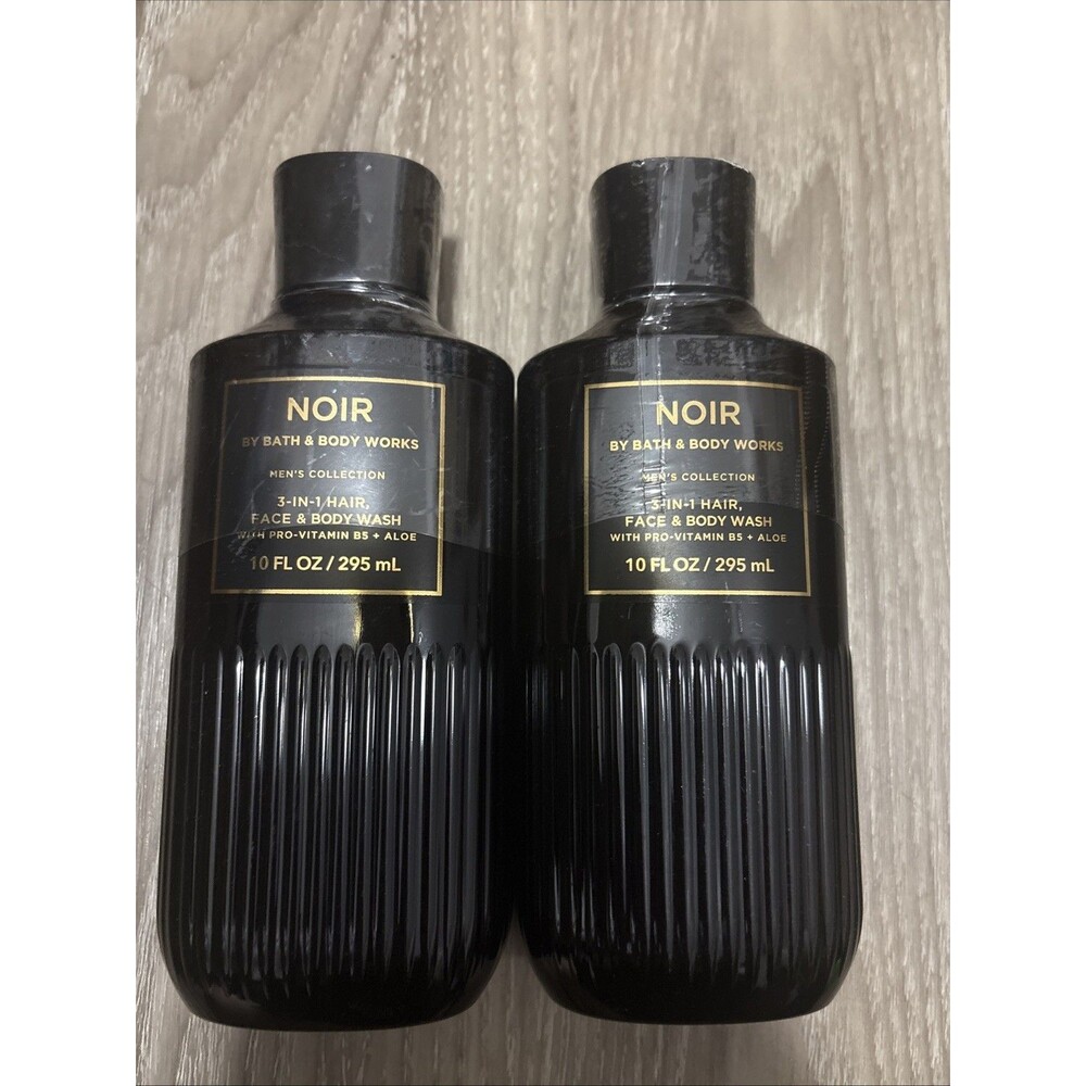 2 PackBath & Body Works NOIR Mens Collection 3-In-1 Hair Face & Body Wash 10 Oz